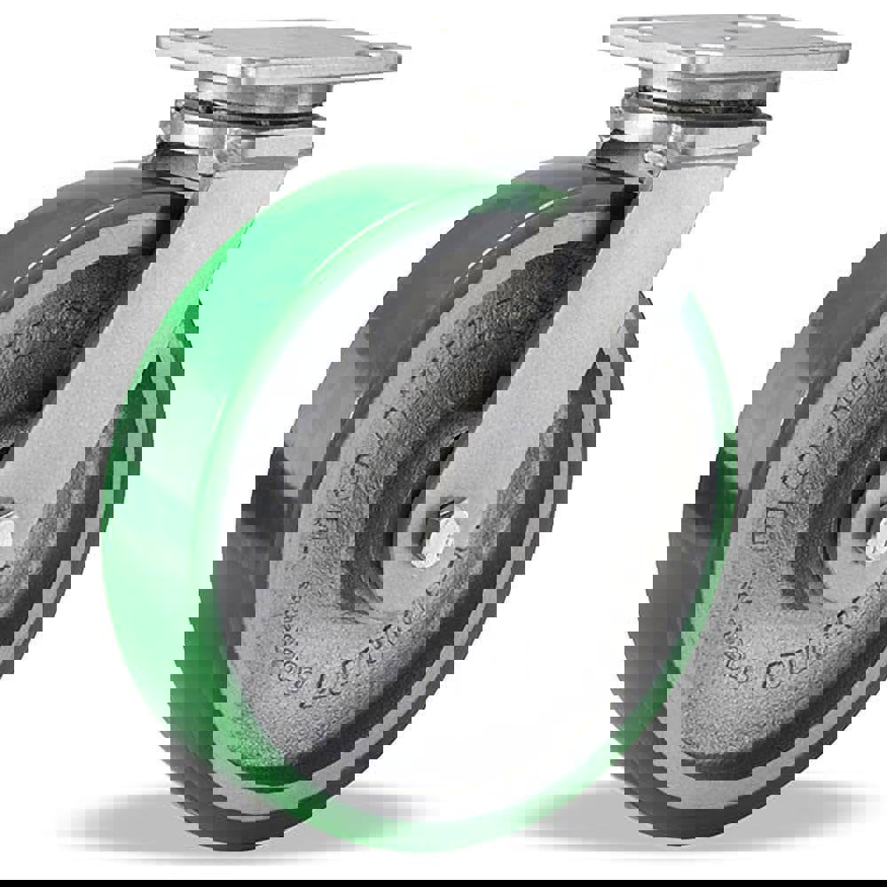 Swivel Top Plate Caster: Polyurethane, 8